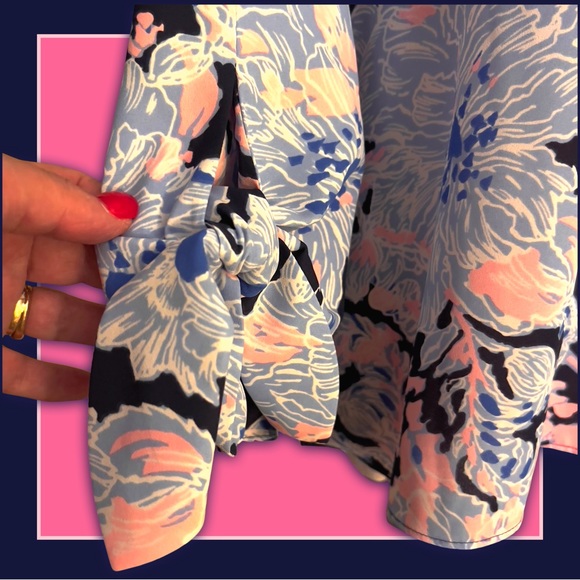 🌼NWT Lilly Pulitzer 3/4 Sleeve Blouse Top with Bow Detail Sz XL - Picture 8 of 14